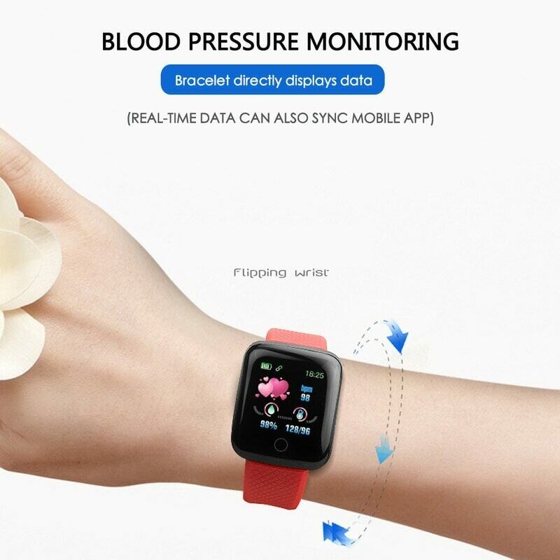 116 PLUS Color Screen Smart Watch Heart Rate Blood Pressure Waterproof Fitness Tracking Watch AIA99