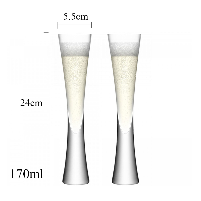 2 stk champagneglas glitter flutes klare kopper boble vin tulipan cocktail til bar fest brudekjole vinglas: Default Title