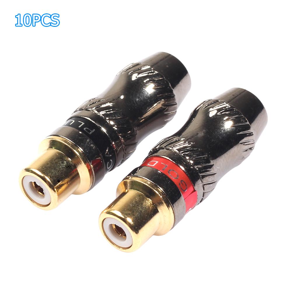 10 stücke Gold Überzog RCA weiblich Lot Koaxial Stecker Buchse Adapter Kupplungen Gold Überzogene Stecker Gute Kontaktieren Leistung