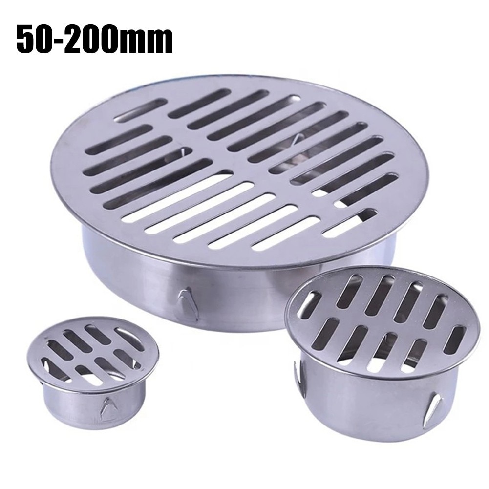 Floor Drain Cover Anti-Blocking Floor Drain Outdoor Plane Insertion Floor Drain 304 Stainless Steel Durable Balcony Roof Round