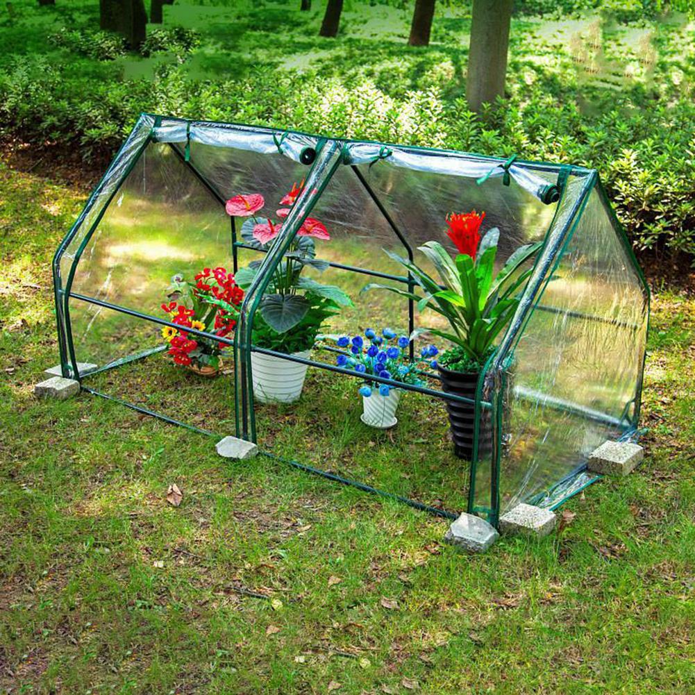 Stort trädgårdsväxthus varmt trädgårdsväxt växthusskydd utan fäste fönster utomhus växtskydd 180 x 90 x 90cm