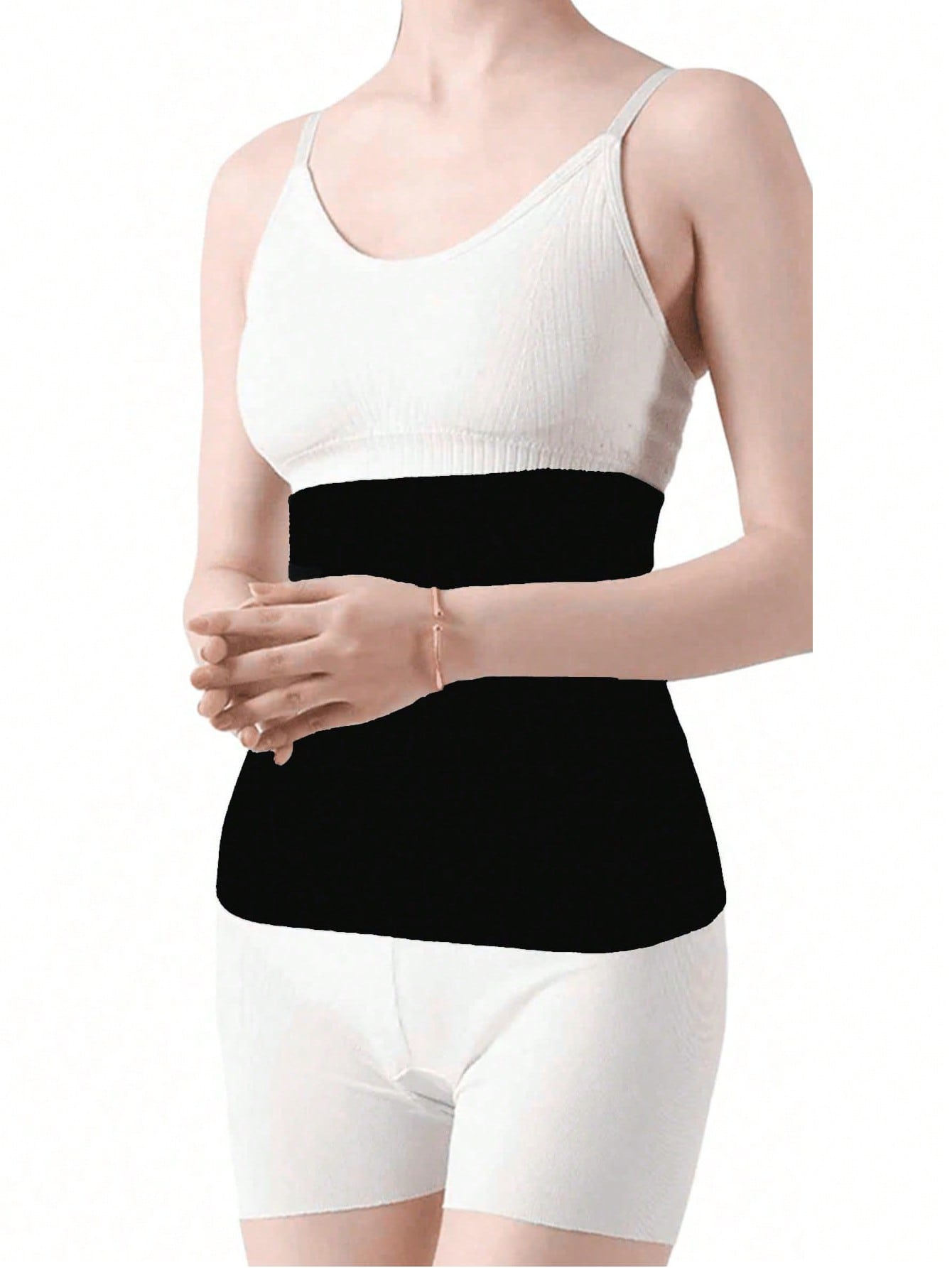 Velvet Waist Support Women Elastic Waistband Fitness Abdomen Back Pressure Warmer Inner Wear Anti-cold Cummerbund Yoga Exercise: XXL / black