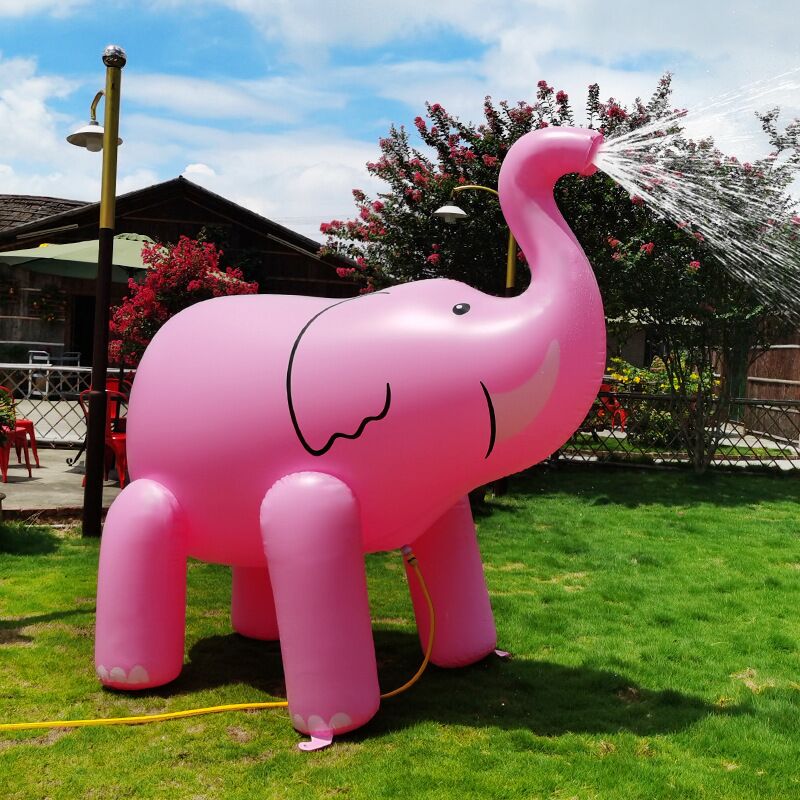 Summer Home PVC Animal Sprinkle Water Park Inflatable Elephant Outdoor Beach Toy Children Play Water Unicorn Spray Water Toys: 220cm Pink Elephant