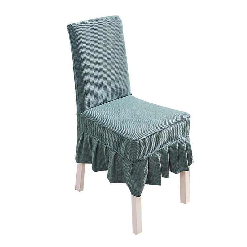 Waterproof Stretch Solid Color Skirt Dining Table Chair Cover Restaurant Chair Cover Skirt Stool Cover: Default Title