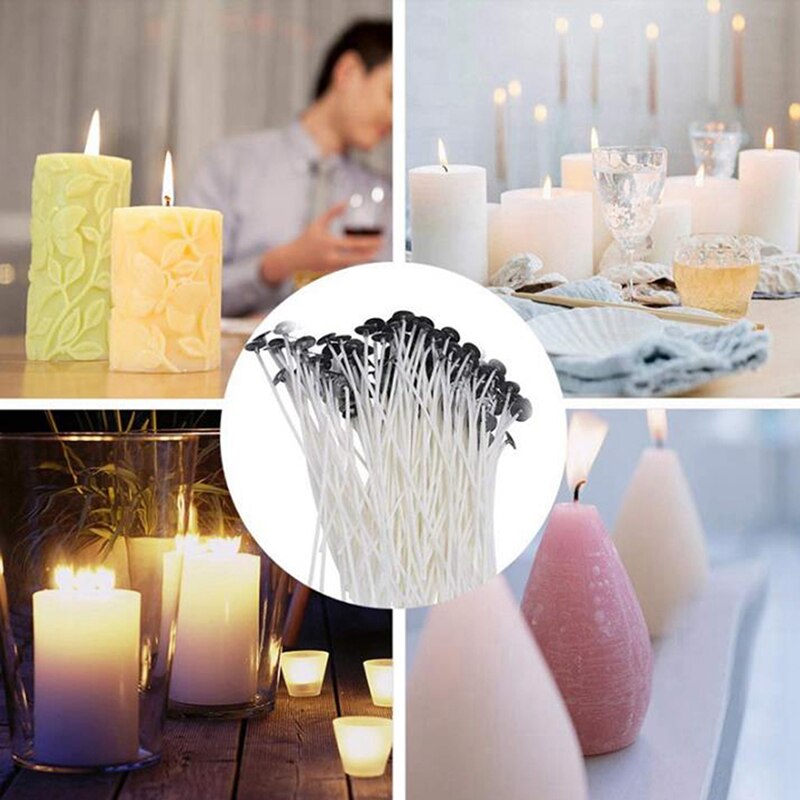 Candle Making Kit DIY Candles Craft Tools with Candle Make Pouring Pot and Spoon 50Pcs Candle Wicks and Candle Wicks Sticker