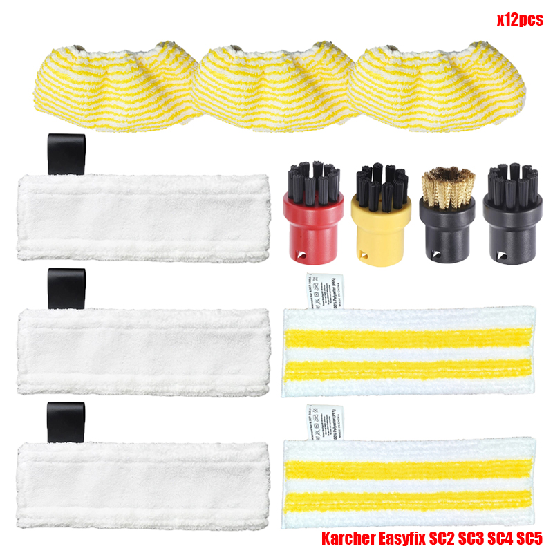 For Karcher Easyfix SC2 SC3 SC4 SC5 Vacuum Cleaner Microfiber Cleaning Pad Cover Steam Mop Brush Head Powerful Nozzle Parts: Clear