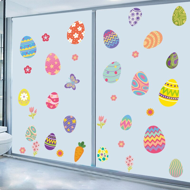 Easter egg decoration wall sticker glass paste mall storefront scene layout window paste poster