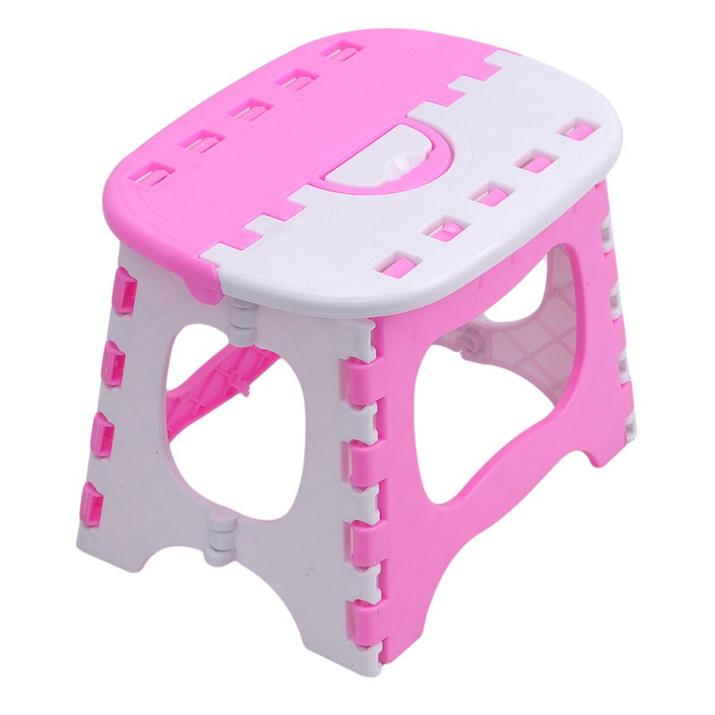 Tabouret pliant Camping chaise siège pour la pêche pratique en plastique Portable escabeau maison Train extérieur intérieur pliable chaise: pink