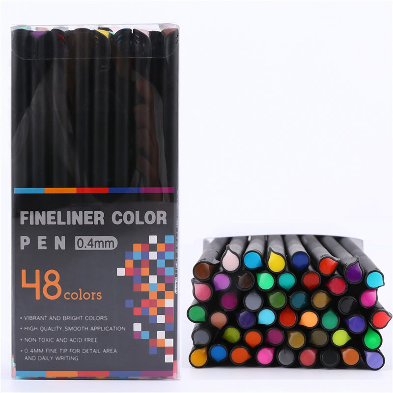 60/100PCS Colorful Neutral Marker Pen Fineliner Pens For School Office Pen Set Kawaii Ink Pen Art Supplies Cute: 48 set