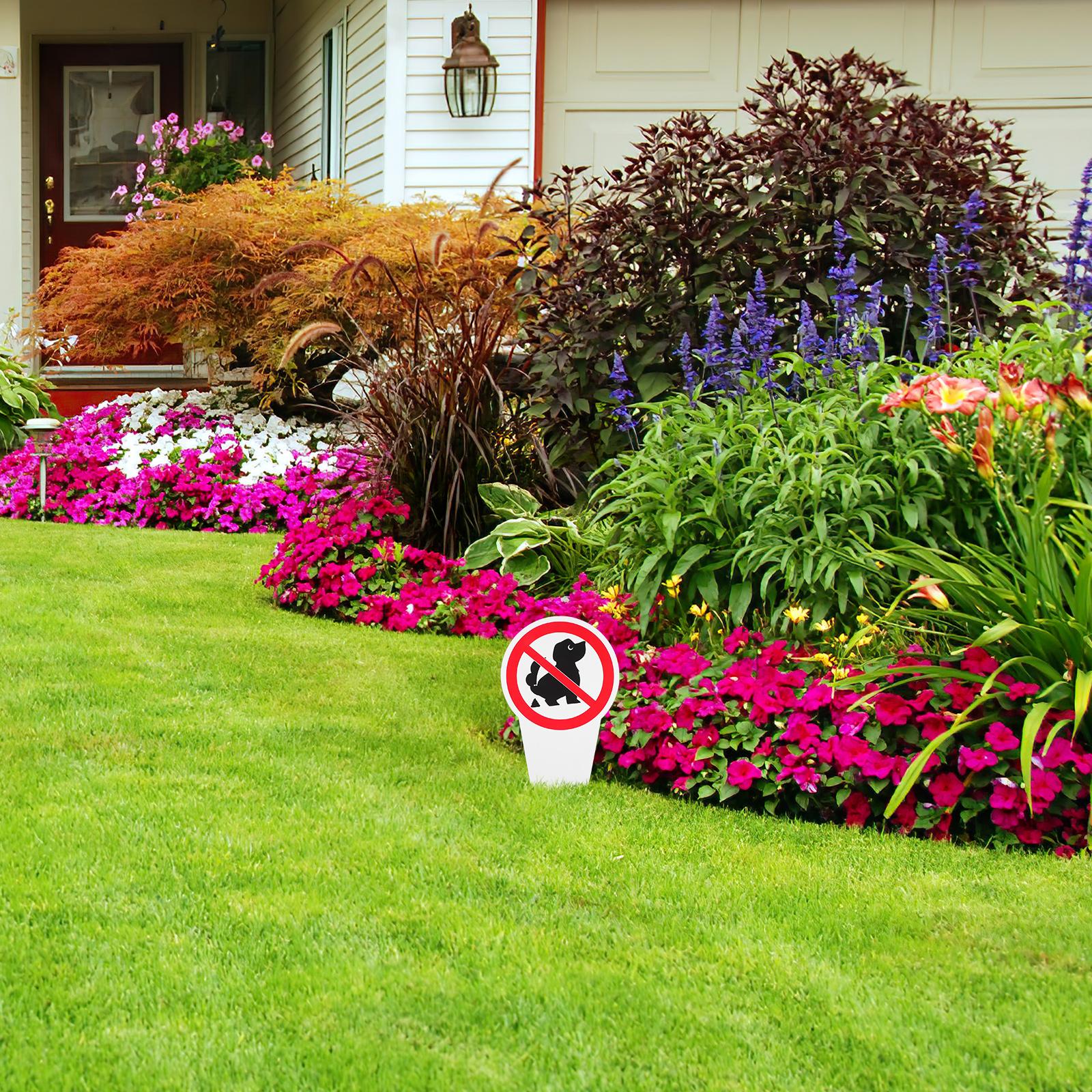 Dog Poop Sign Garden Lawn Yard Decoration No Pooping Prevention Stake Awareness Signs Double Sided