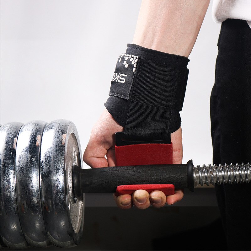 1 par fitness vægtløftning stål kroge gym kroge træning greb stropper håndledsstøtte handsker til dødløft styrketræning
