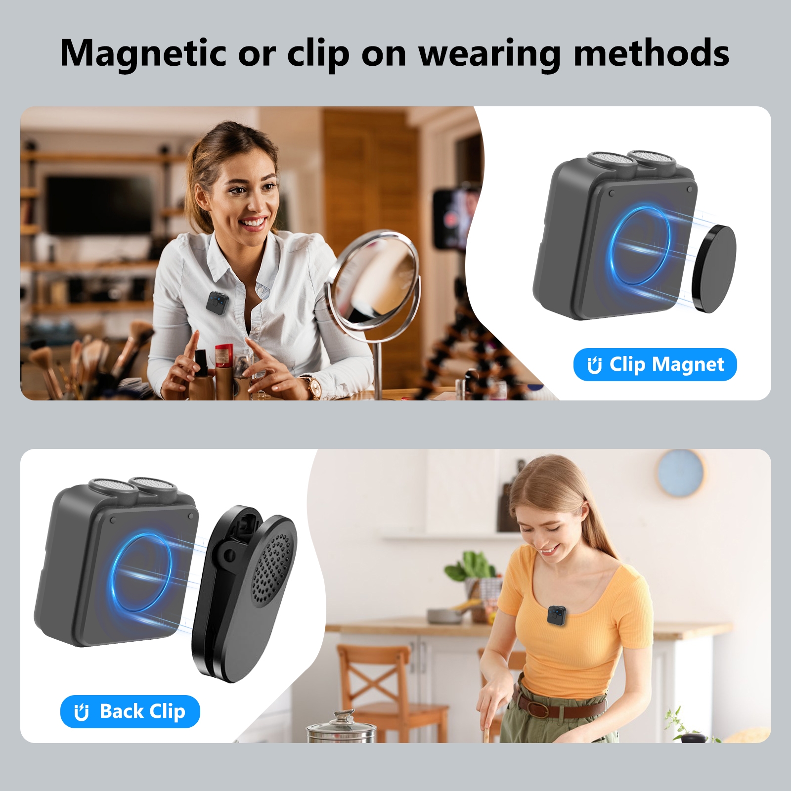 PULUZ magnetische lavalier draadloze microfoon met oplaadetui voor telefoon iPad Android Type-C telefoon Live game-opname-interview