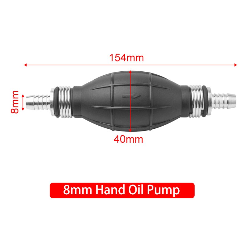 1 stk manuell drivstoffpumpe 8mm gummihånddrivstoffpumpe primer pære drivstoff brukt til biler skip båt marine diesel gass bensin motorolje