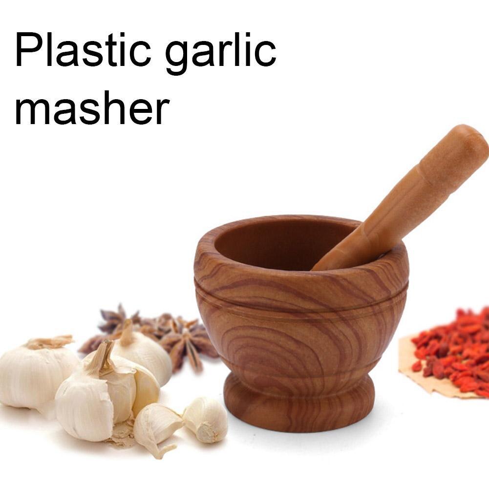 Hars Knoflook Stamper Stamper Grinder Houten Wit Grinder Mortel Slijpen Kom Knoflookpers Herb Peper Mengen Pot Keuken Tool