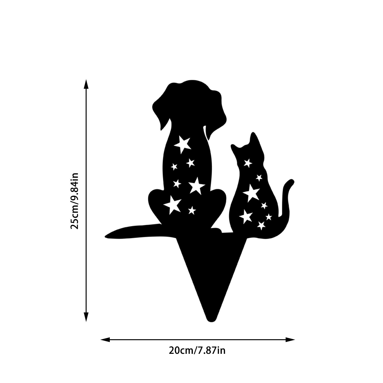 Black Cat Silhouette Stake Yard Art Acrylic Garden Decoration: C