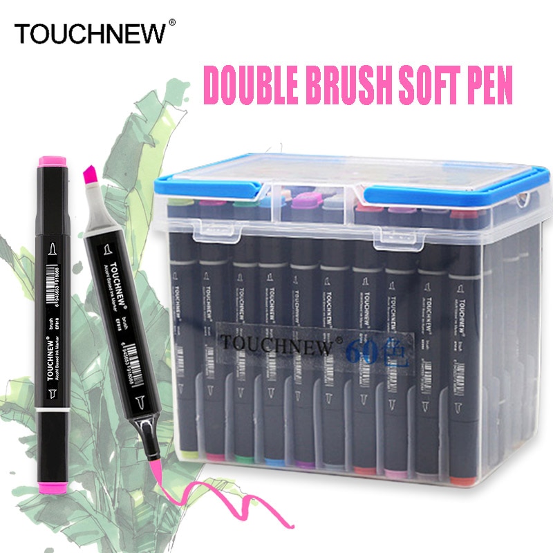 TOUCHNEW Soft Brush Markers Pen Set Sketch Dual Brush Markers Alcohol Based Markers Manga Drawing Animation Art Supplies
