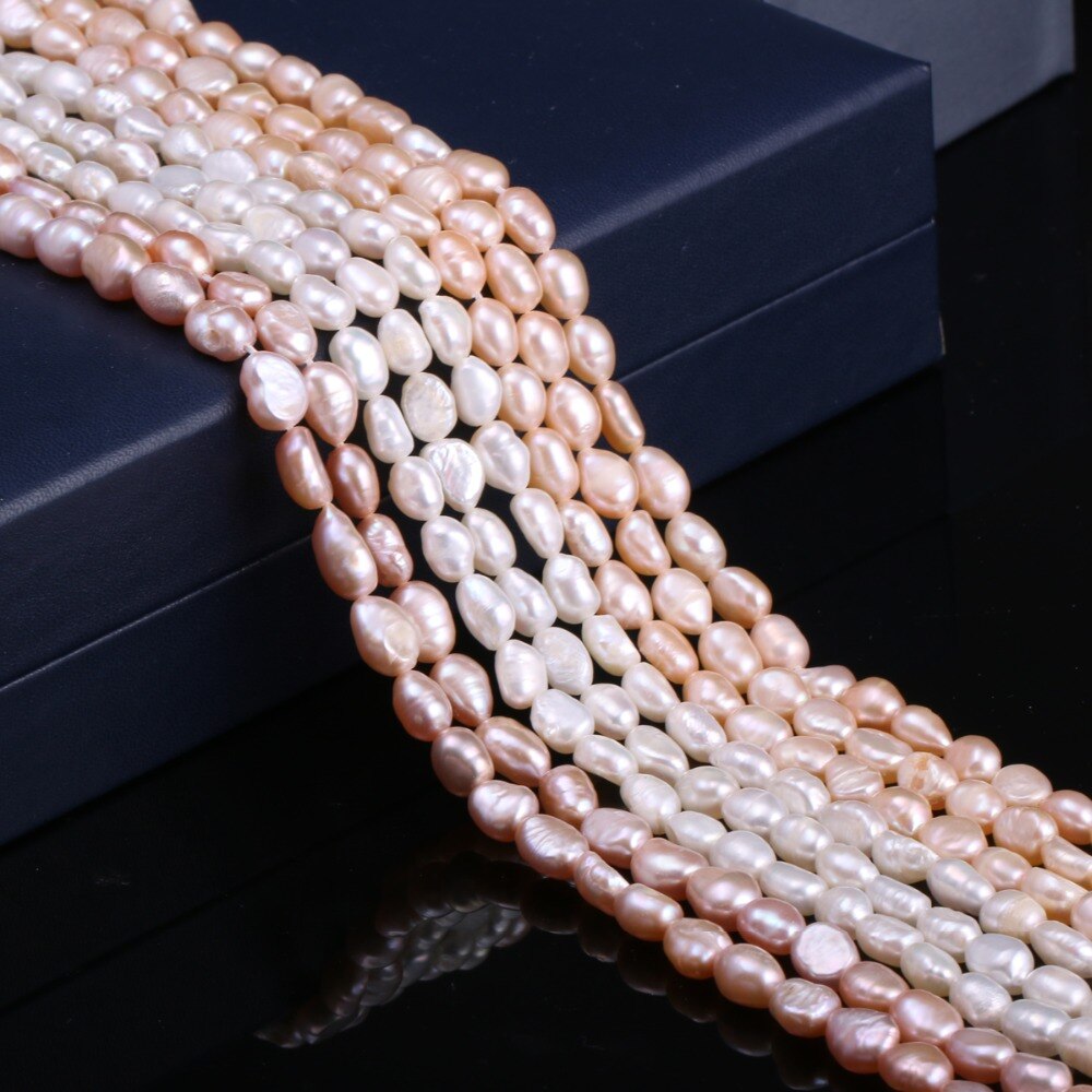 Natural Pearls Freshwater Cultured loose Beads for Jewelry Making DIY Bracelet Necklace Earrings Strand 13 Inches Size 6-7mm