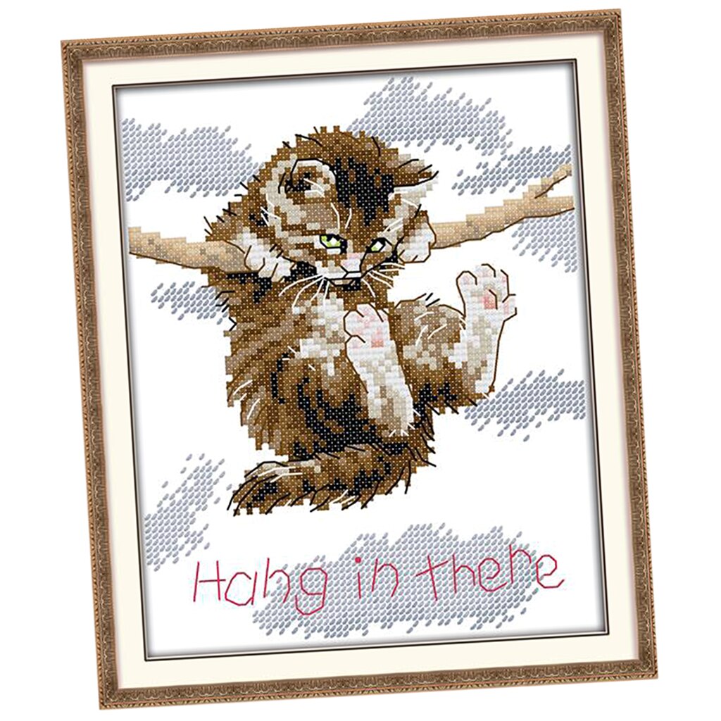 Brvsk Cat Choir Cross-Stitch Kit – 16×16 Inch Printed Canvas, Includes Yarn, Needles & Chart, Perfect For Beginners - View #5