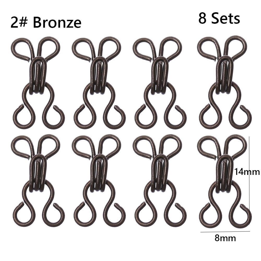 8 Sets Mini Metal Buckle DIY Doll Belt Buckles Invisible Buttons for 1/6 Doll Bags Clothes Sewing Accessories 11/14/16/18mm: Bronze 14mm