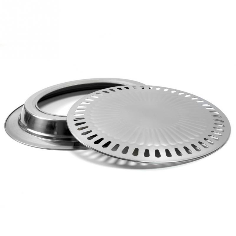 Stovetop House Camping Picnic Indoor BBQ Grill REUSEABLE Outdoor Smokeless Plate Stainless Steel BBQ Grill Tray Grill Barbecue