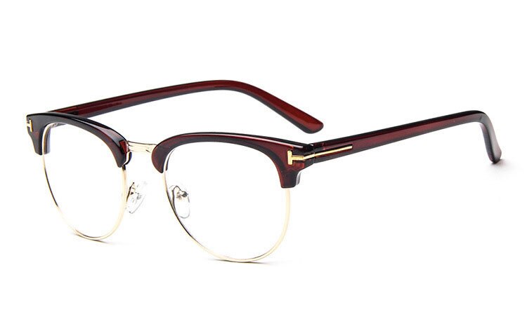 Monture de lunettes en métal demi-cerclée pour hommes, lunettes optiques cool, monture de lunettes de vue pour hommes: 5