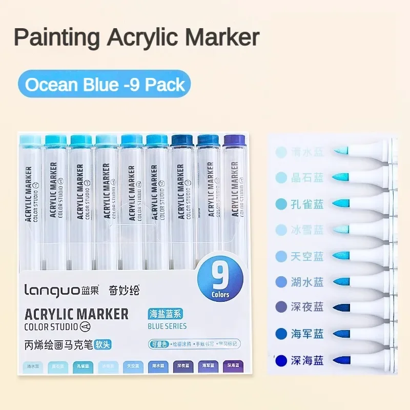 Bolígrafos de pintura acrílica de 9/162 colores, pincel marcador para pintura en roca, piedra, cerámica, vidrio, madera, lienzo, suministros de Arte DIY, papelería