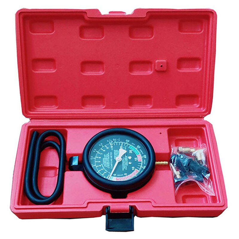 Multifunction Car Engine Vacuum Pressure Lester Gauge Meter for Fuel System Vaccum System Seal Leakage Tester Tool with Box: Default Title