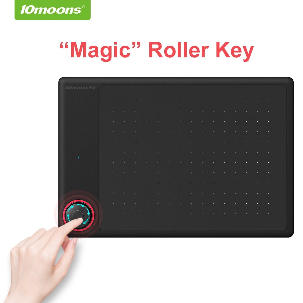 10 lunas G30 gráfico tableta de dibujo con rodillo clave gran área activa Digital Tablet teléfono Android