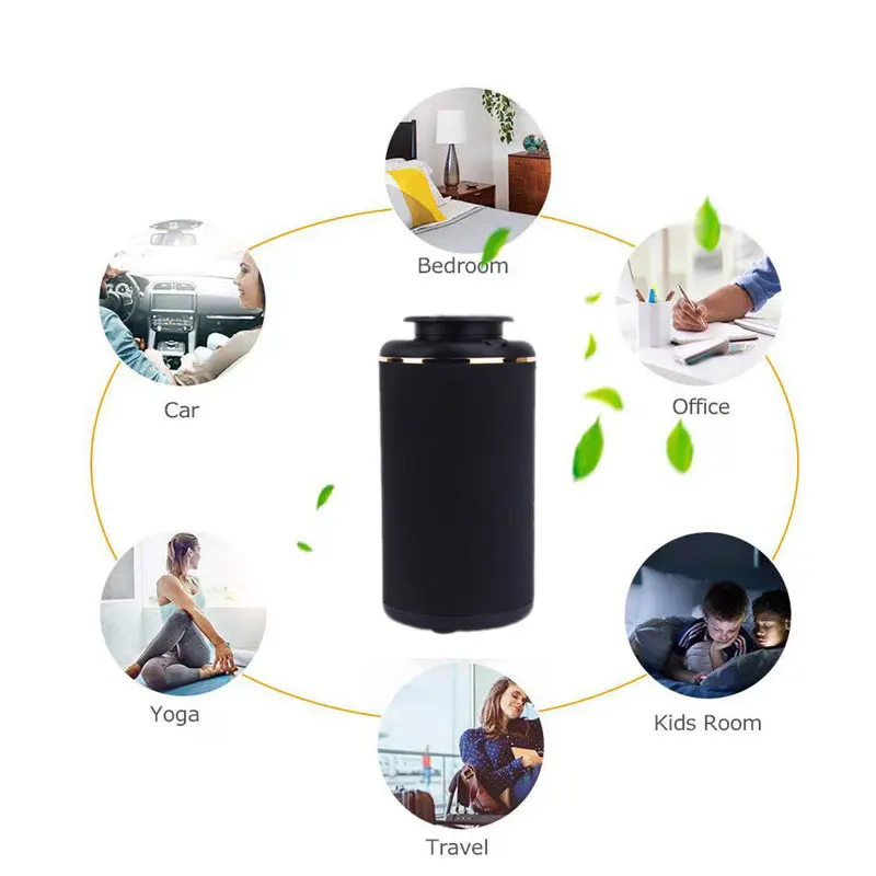 Ambientador de carro sem água Difusor de perfume de óleo essencial Máquina nebulizadora de fragrâncias USB Garrafa de 10ml Purificador de ar para casa e escritório