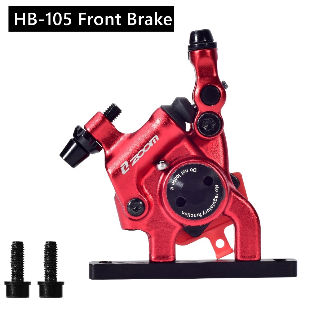 ZOOM Road Bike Hydraulic Disc Brake Calipers HB105 Mechanical Hydraulic Line Pulling Disc Brake for Flat-Mount Road 160mm Rotor: Front Brake Red