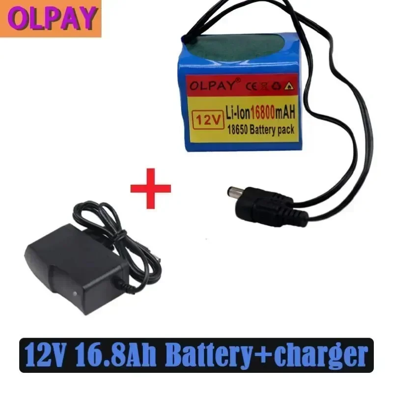 3S3P 12V 16800 mAh 18650 Rechargeable Battery 12V with BMS Lithium Battery Protective Panel + 12.6V Charger electric scooter: green