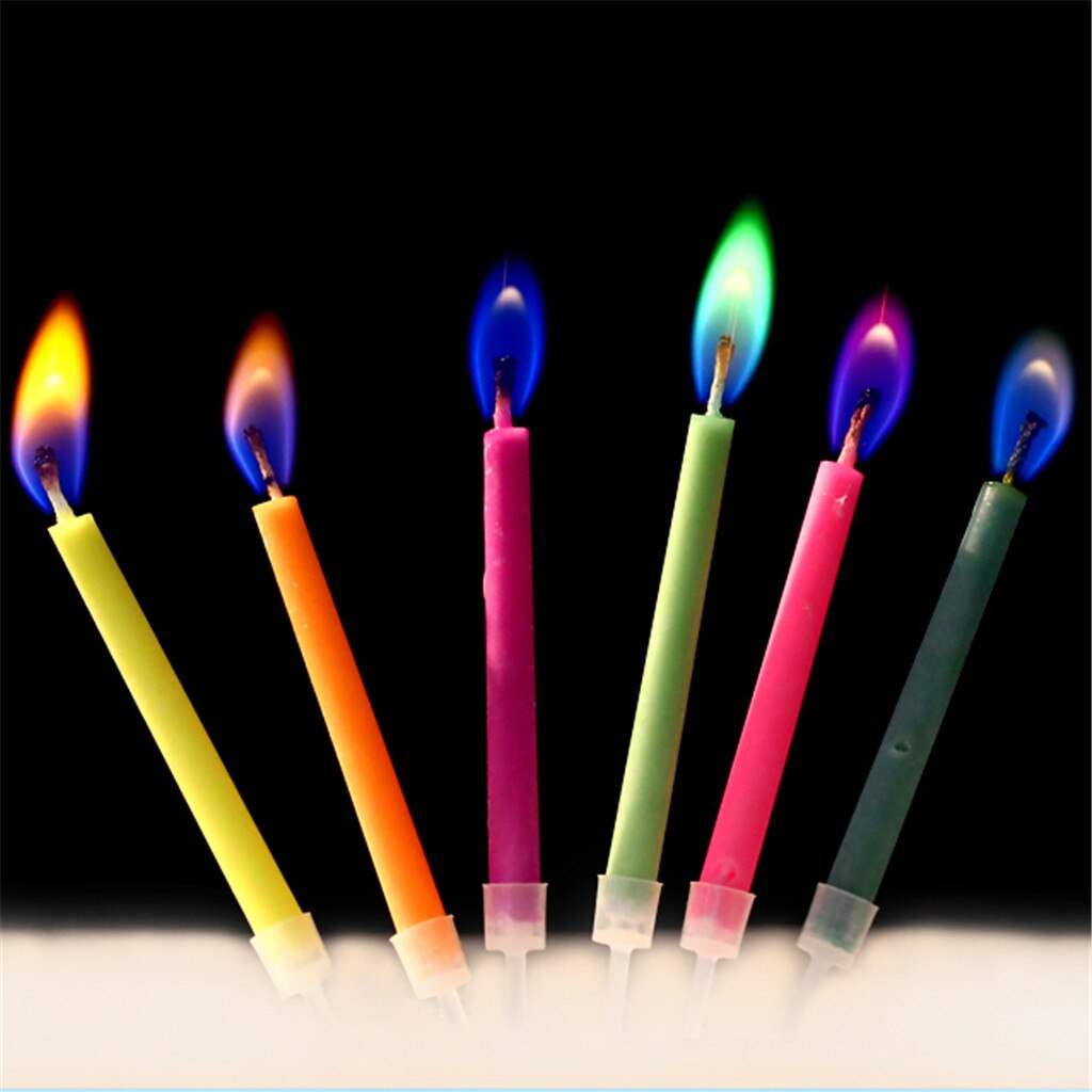 Verjaardagskaars 6 stuks taartkaarsen vrolijk feest festival kleurrijke vlammen velas bougie anniversaire velas cumplea os  a20
