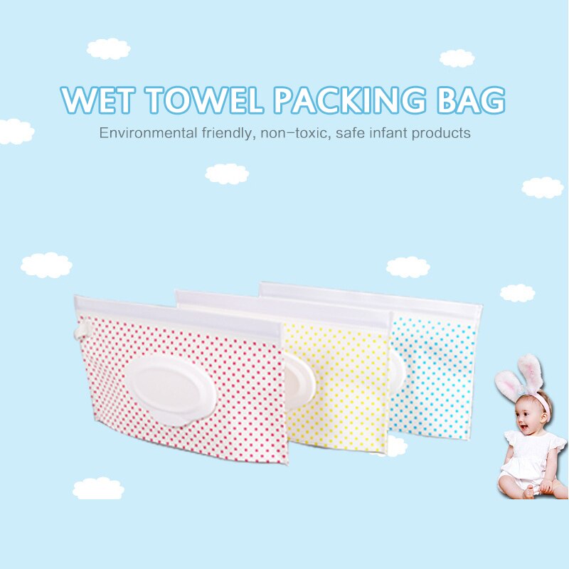 Boîte de lingettes pour bébé, sac de transport de lingettes de nettoyage, bouton-pression rabattable imprimé à la , boîte de rangement de lingettes humides réutilisables