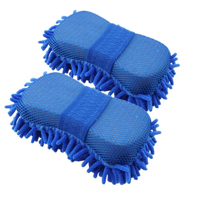 Éponge de lavage de voiture corail, 1/2 pièces, brosses de nettoyage de voiture, gants Chenille, fournitures de nettoyage de beauté: 2Pcs