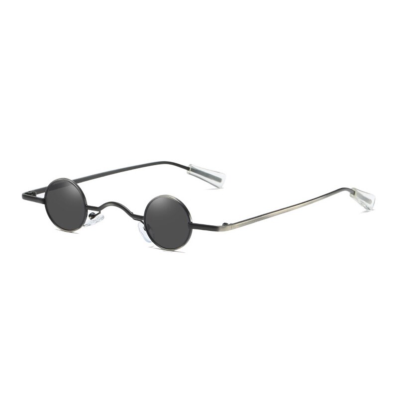 Vintage rock punk mand solbriller klassiske små runde solbriller kvinder wide bridge metalstel sort linse briller kørsel очки: C1 sort-sort