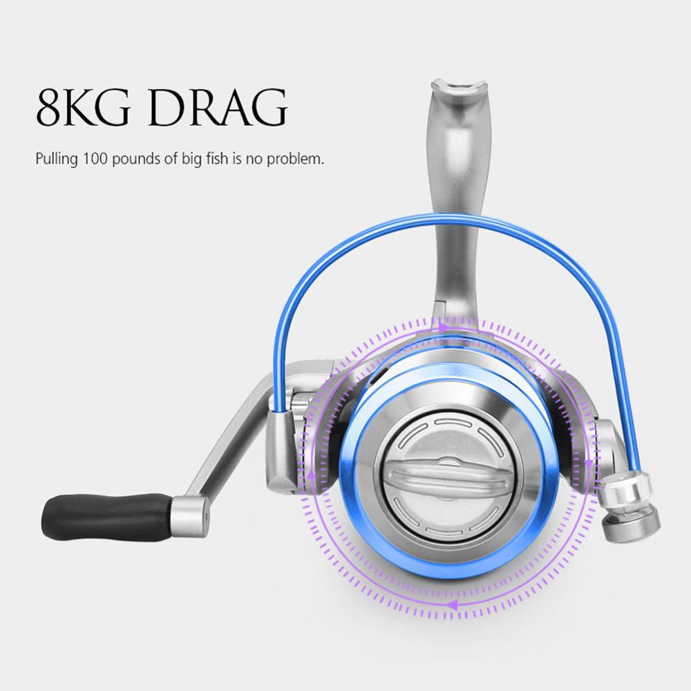 Spinning Reel 12BB+1 Stainless Steel FB 1000 -6000 Series Metal Coil Spool Ice Jigging Fishing Reel