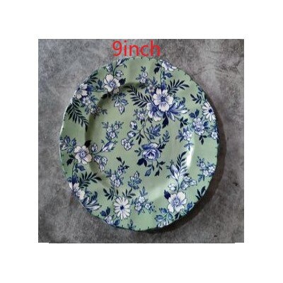 Britse Retro Blauw En Wit Porselein Servies Steak Plaat Foto Bloem Dessertbord Soep Plaat Kom: D