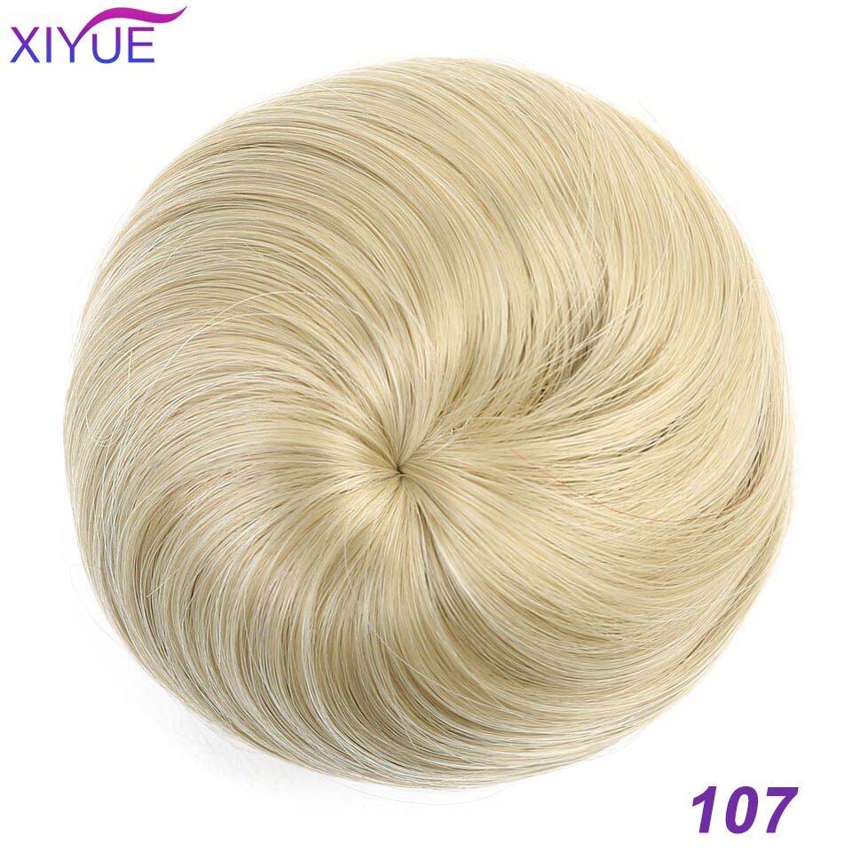 Syntetisk chignon donut gary brun farve hår bollepude elastisk hår reb gummibånd hårforlængelser på hestehale: 107