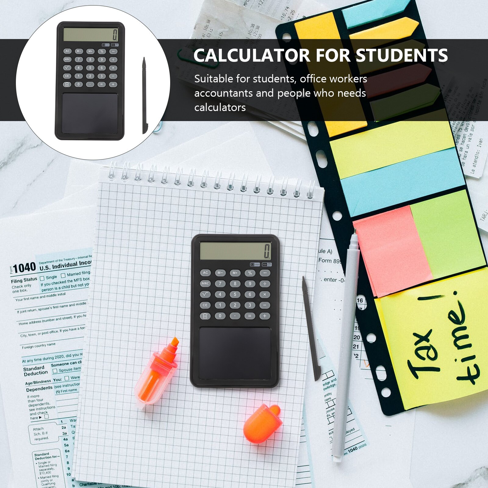 LCD Handwriting Board Calculator Students Learning Caculator Calculating Tool