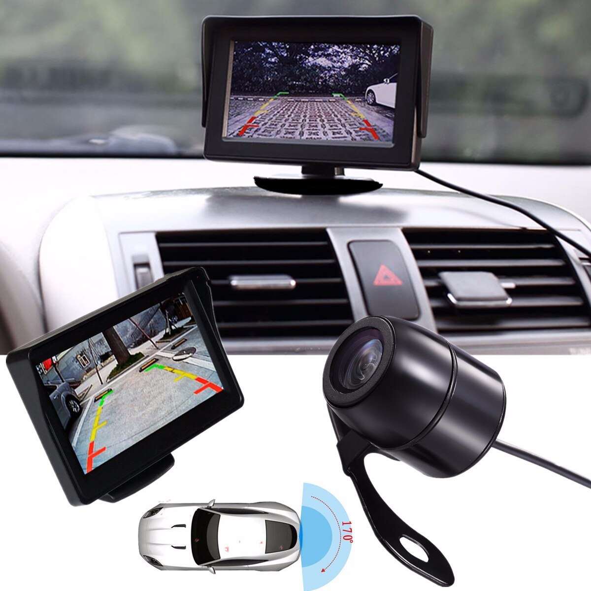 4.3 Inch TFT LCD Wireless Cameras Car Monitor Display Reverse Camera Parking System For Car Rearview Monitors Reversing