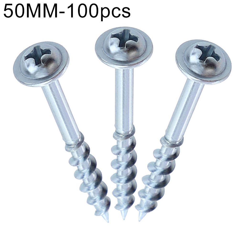100 stk  st4 32/38/50/63mm selvskruende skruer til lommehullsjigg, festeverktøy til trebearbeiding: 50mm