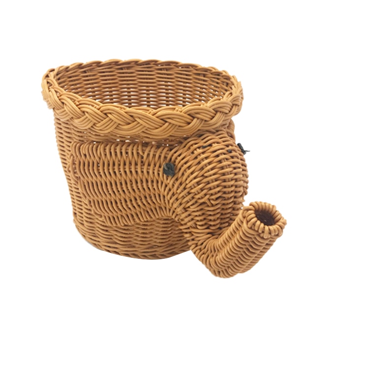 Handgjord bambu elefant korg picknick korg mat bröd camping picknick korg bambu frukt lagring korg