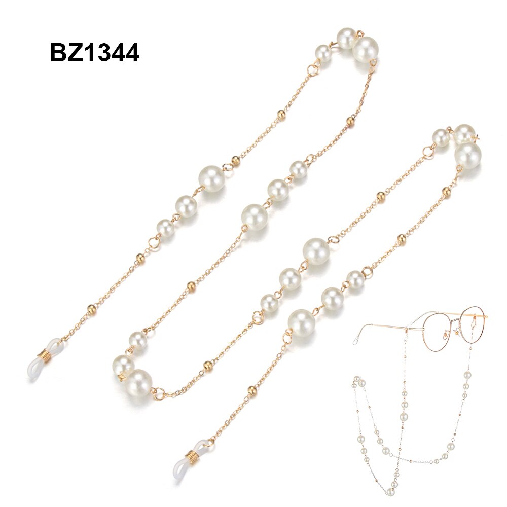 Womens Beaded Glasses Chain Eyeglass Chains Sunglasses Reading Leaf Eyewears Cord Holder Gold Black Neck Strap Rope 70/80/90cm: BZ1344