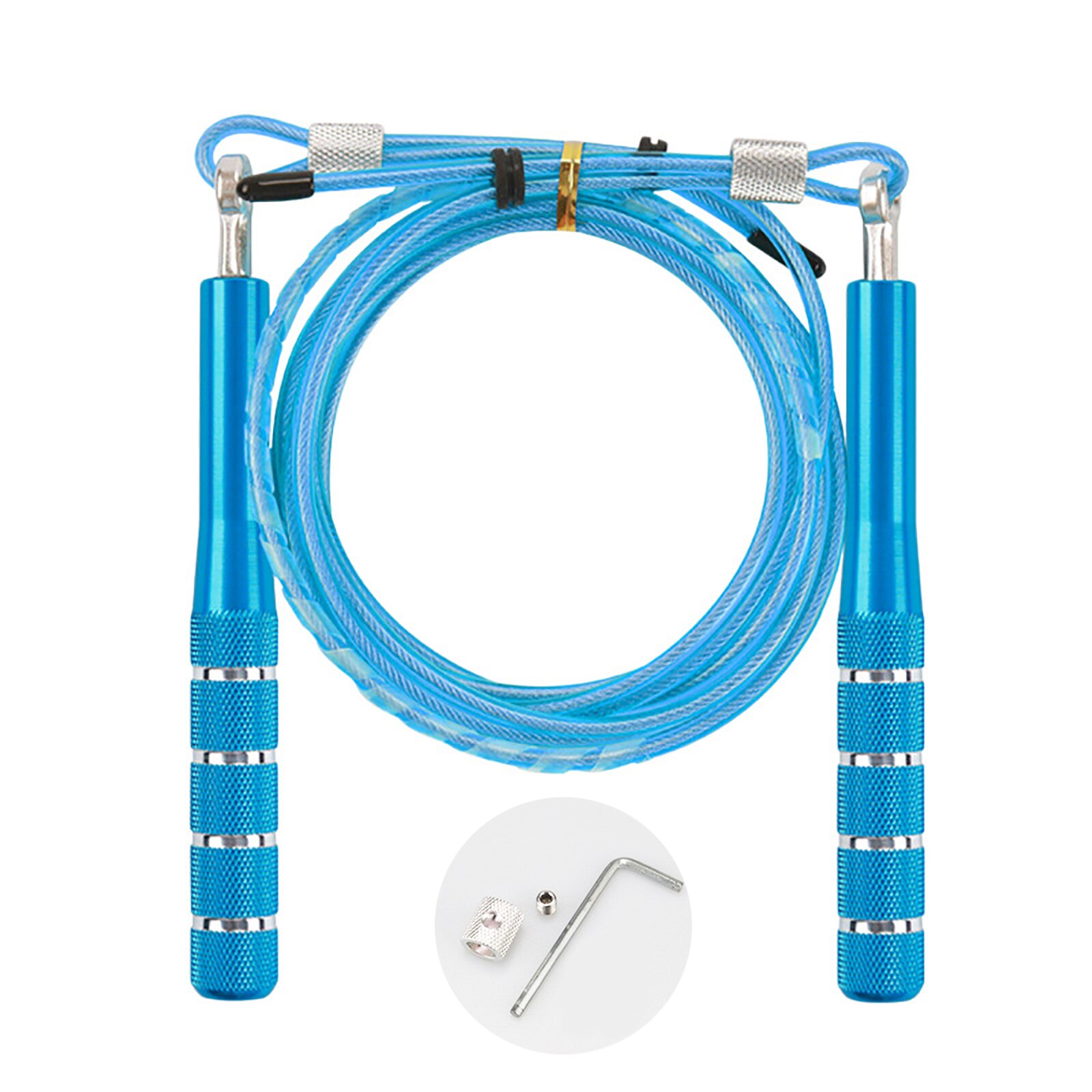 Jump Skipping Rope Cable Steel Bold 4mm Fitness Training Fast Speed Upgrated Aluminum Alloy Skipping Rope for Kids and Adults: blue