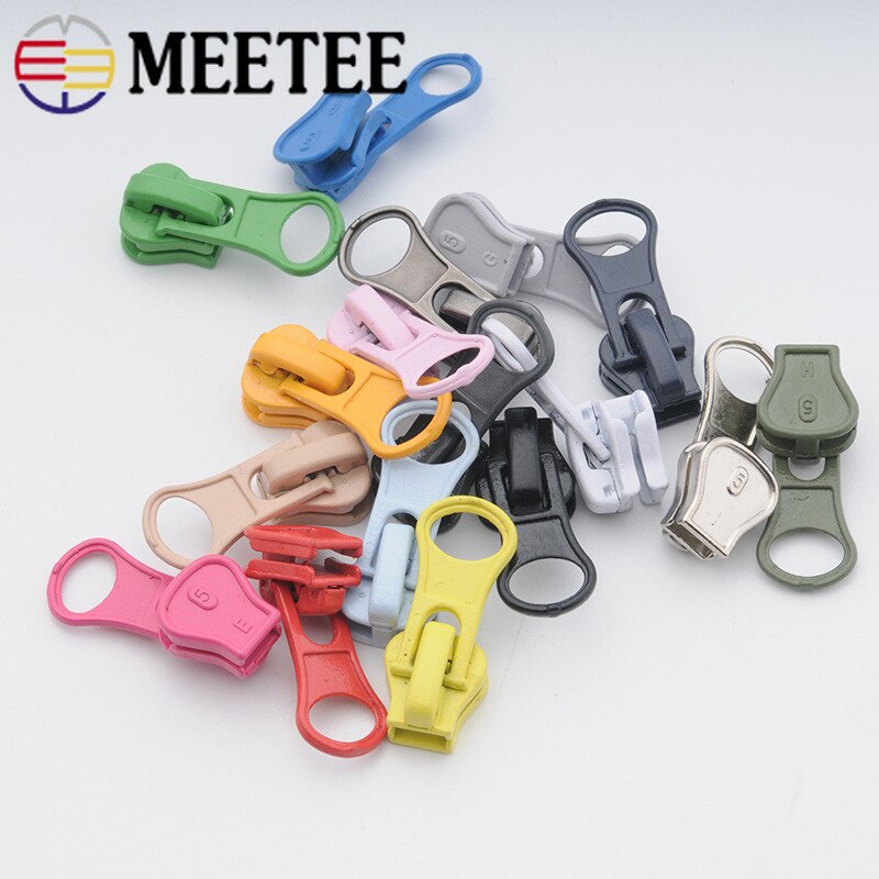 Meetee 20 Pcs 5 # Hars Rits Hoofd Dikke Voor Hars Zip Pull Slider Diy Reparatie Kussen Quilt Beddengoed Zakken naaien Kleding ZT005