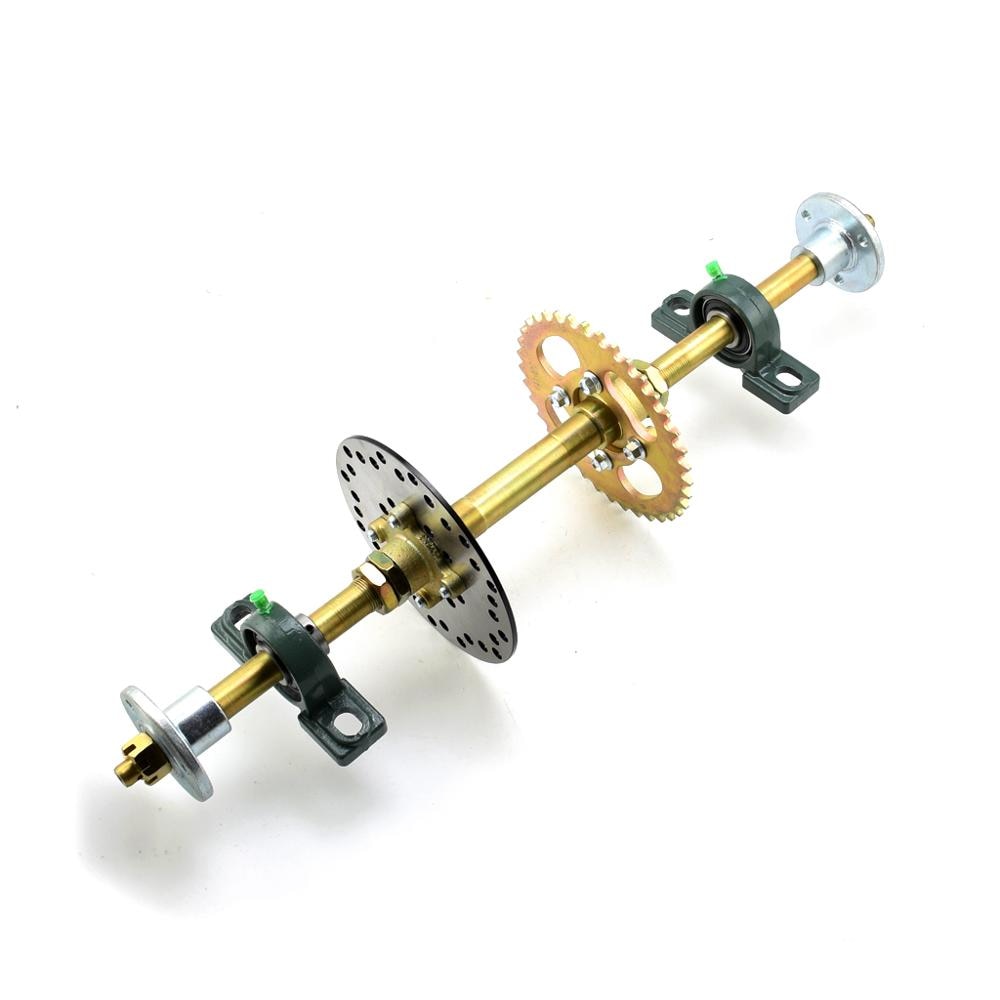 ATV Go Karts Rear Axle kits STD 20mm Complete Assembly with Carrier Hub Brake Disc Chain Sprocket 61cm 420 37T: 610mm with 5 inch