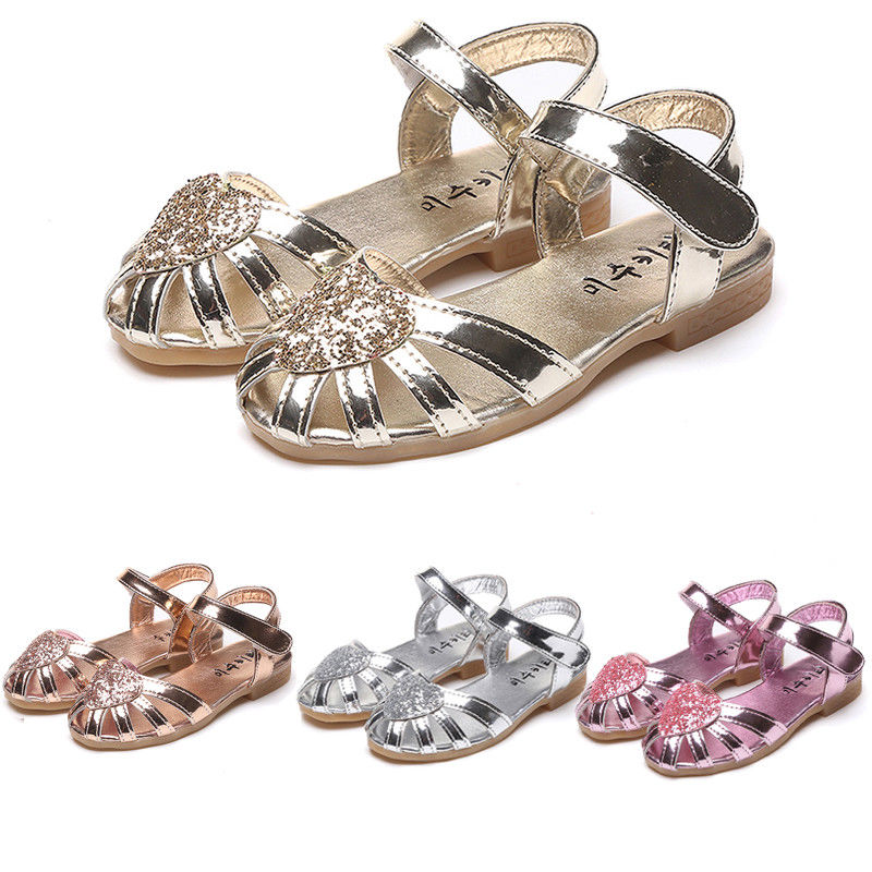 Børn baby piger blød sål sandaler småbørn sommer sko hjerte sandal