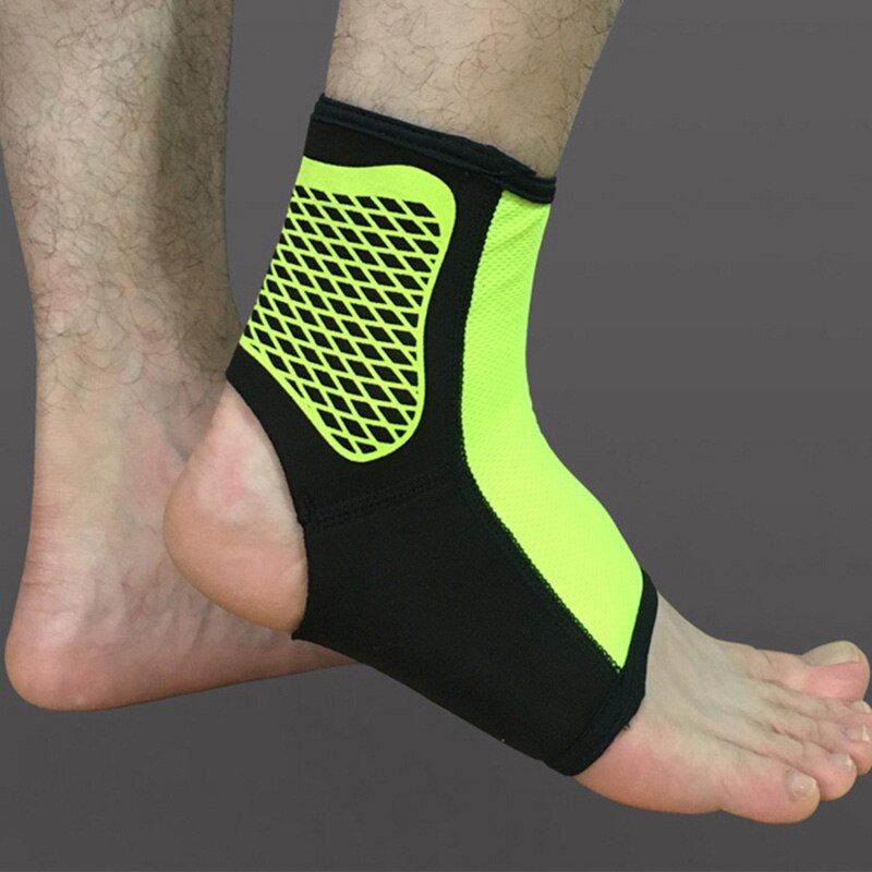 Almohadillas deportivas para el tobillo, Protector elástico para los tobillos de pies, envoltura protectora para bicicleta, fútbol, Taekwondo, baloncesto, 1 Uds.: Fluorescent green / M
