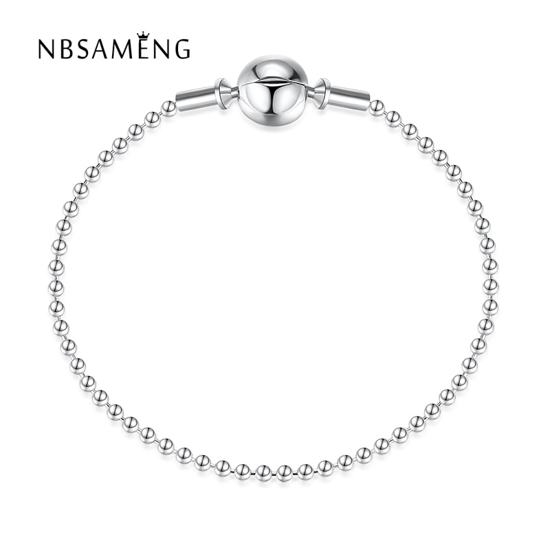 Colección de esencia de plata de ley 100% auténtica, pulsera con cuentas Original, brazalete con abalorio para mujer, joyería fina DIY