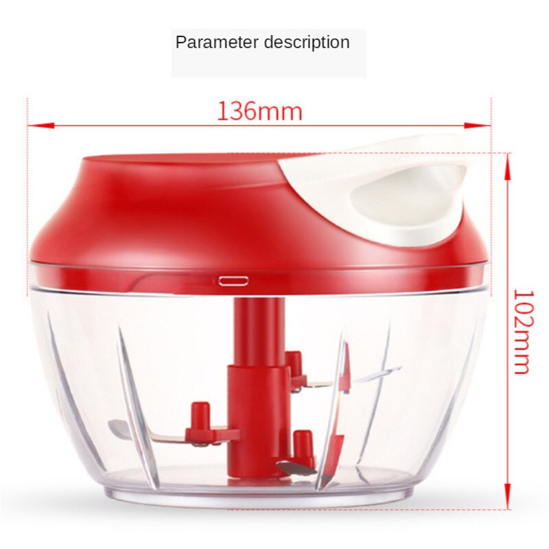 Snelle chopper, handmatige keukenmachines, vlees- en groentesnijders, plastic vleesmolens, keukengereedschap: Rood